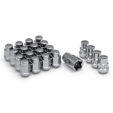20 Chrome Lug Nuts M12x1.50 Bulge Acorn Wheel Locks