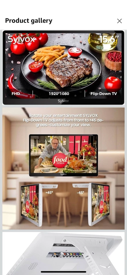 Sylvox 15.6 inch Under Cabinet TV 1080P Kitchen TV Built-in App Smart RV TV - Image 4 of 4