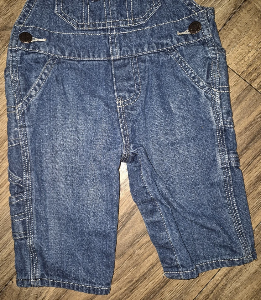 Oshkosh B'Gosh Mono Bebé 3 Meses Azul Jean Vestbak Carpintero Ajustable Foto 4 de 4