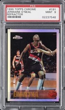 1996 TOPPS CHROME REFRACTOR #191 JERMAINE O'NEAL ROOKIE RC PSA 9