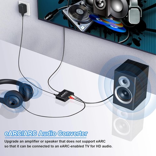EARC/ARC Audio Converter Adapter ARC Audio Return HD 7.1 Channel 3.5mm Jack - Picture 4 of 11