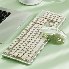 V3 Wireless Keyboard and Mouse with Single Backlit, Metal Panel, Bluetooth/2....