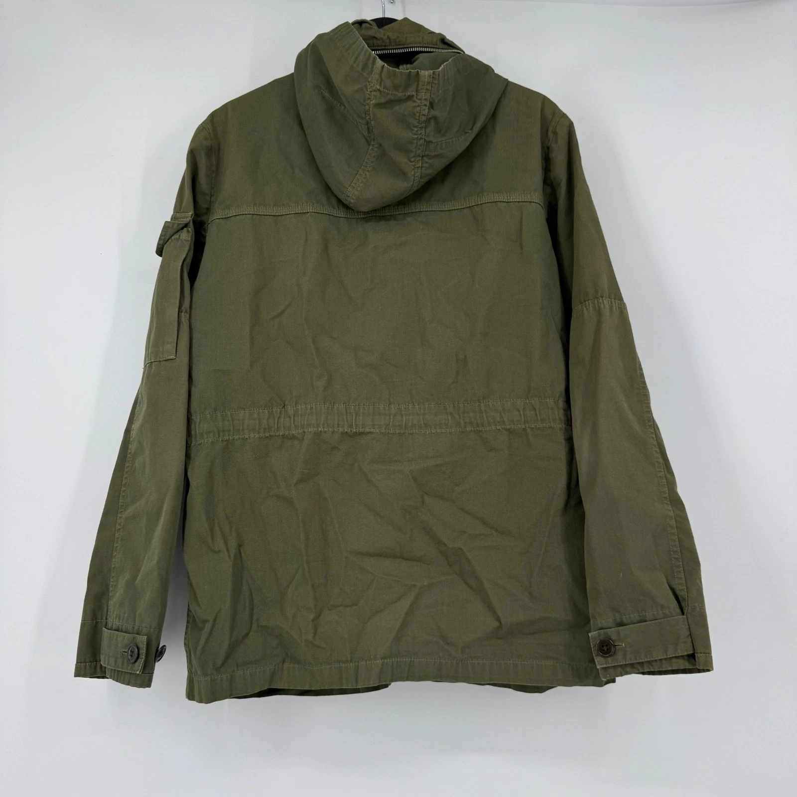J.Crew Mens Field Jacket Army Green Utility Hooded Military Coat NX-631 Small - product detail image 2