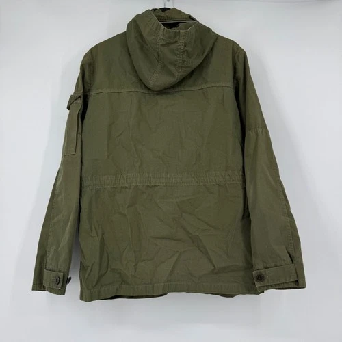 J.Crew Mens Field Jacket Army Green Utility Hooded Military Coat NX-631 Small image 2