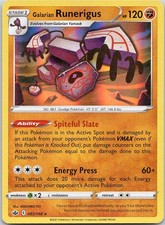 Pokemon Galarian Runerigus 83/198 Chilling Reign Rare Holo Reverse Fighting