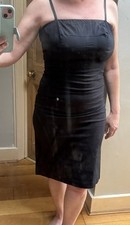 Warehouse - black strappy midi pencil dress, UK 10