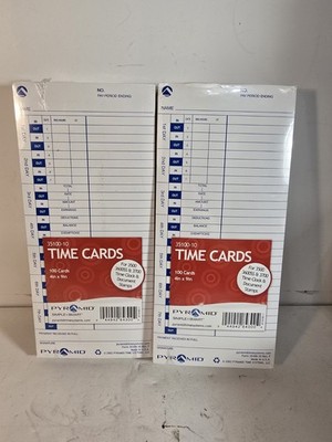 Lot Of 2 Brand New Pyramid Time Systems Pyramid Time Cards for 3500 3600SS 3700