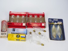 Lot of vintage flame tip chandelier candelabra base light bulbs NOS