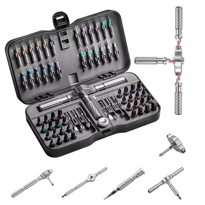 VMAN 66in1 Multifunction Ratchet Screwdriver Set Multi Magnetic Bits Mini Rep...