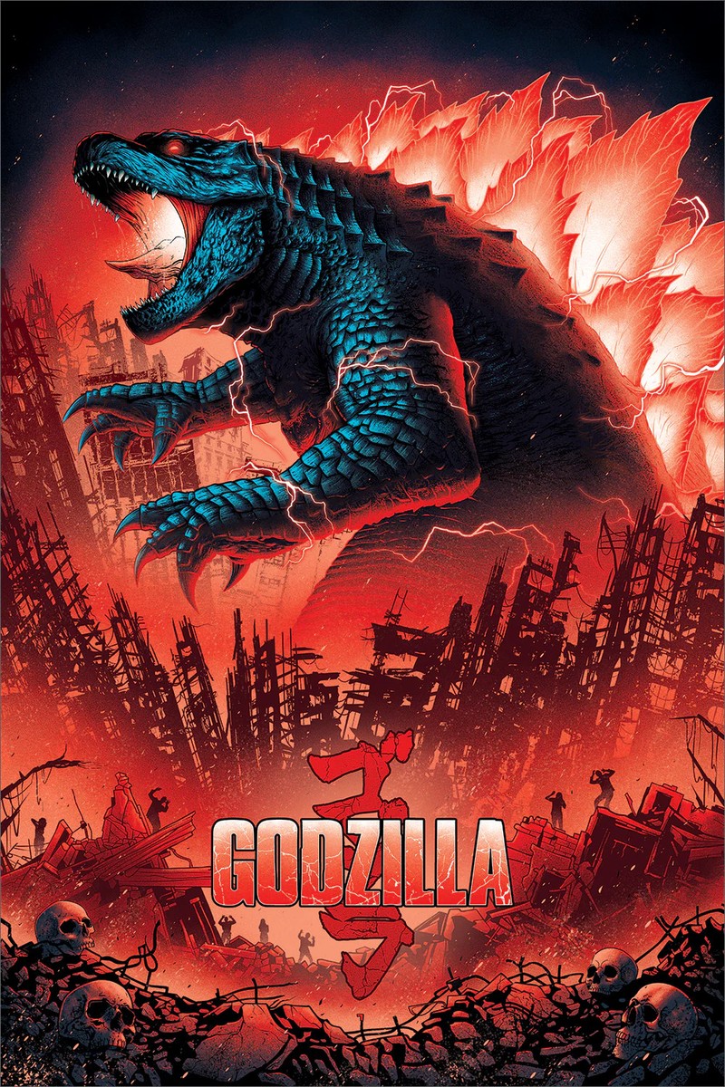 Godzilla 16x24 by Sam Mayle Movie Poster Ltd Edition x/125 Mondo