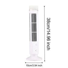 USB LED Tower Fan Bladeless Cooling Fan 2 Gear Speed Stand Up Tower Fan Portable