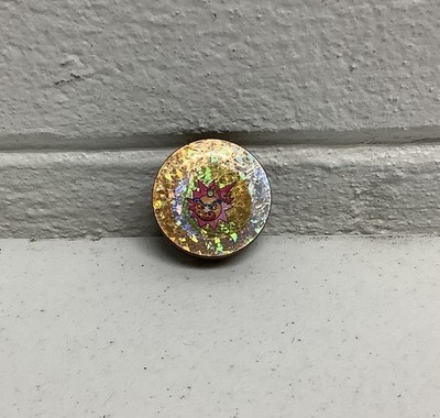 Vintage Solid Brass Thick Heavy Cartoon Bomb Reflective Pog Slammer
