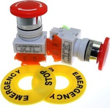 Emergency Stop Push Button Switch AC 660V 10A Red Mushroom Cap 1NO 1NC DPST