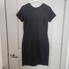 Banana Republic Womens Gray Pinstripe Short Sleeve Sheath Dress Size 6
