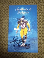 TROY POLAMALA BLUE SMOKE AUTO AUTOGRAPH PITTSBURGH STEELERS 3x5 OVERSIZED 