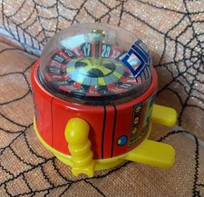 Vintage Roulette Wheel Headed Robot Toy; Tinplate Friction, Rare from Japan