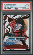 2025 ONE PIECE 3RD ANNIVERSARY TOURNAMENT 3 BROTHERS PACK MONKEY D. LUFFY PSA 10