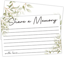 25PCS Share a Memory Cards, Memorial Cards Celebration of Life Decorations for A