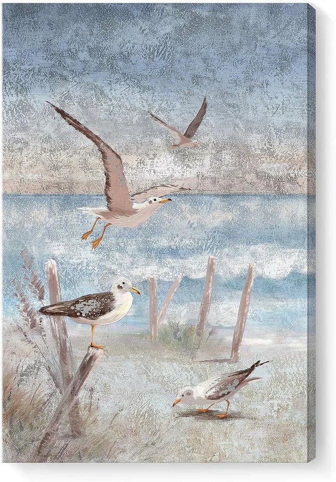 Coastal Seagull Seascape Wall Decor 16x24" - Image 4 of 4