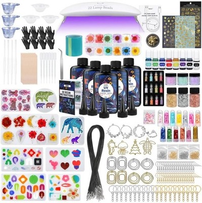 Large UV Resin Kit with Beads & Molds - DIY Jewelry Making