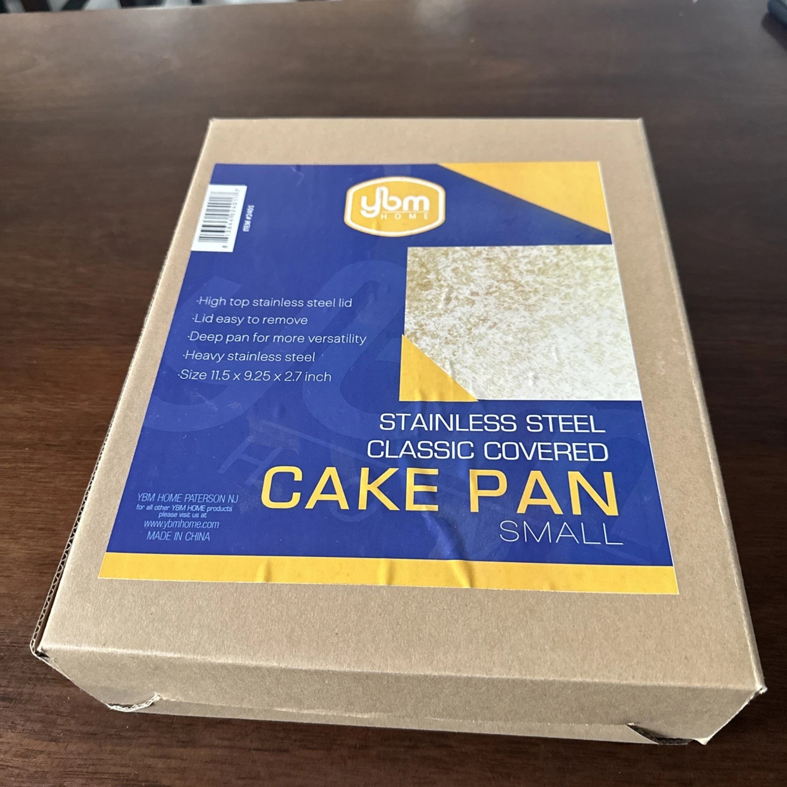 Stainless Steel Covered Cake Pan Ybm Home 11.5x9.25