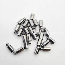 Gunmetal Round Cord End Caps 5x3mm Crimp Caps for Leather String Jewelry 24pcs