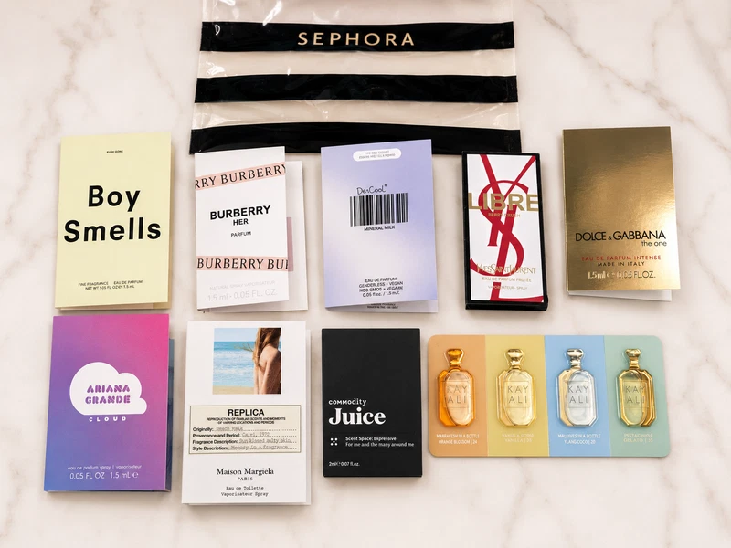 nine-piece designer perfume sample selection