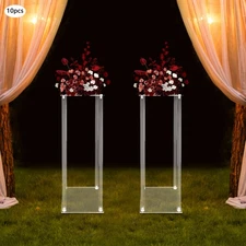 10pcs Wedding Flower Stand Display Rack Clear Acrylic Vase Centerpiece 23.6" H