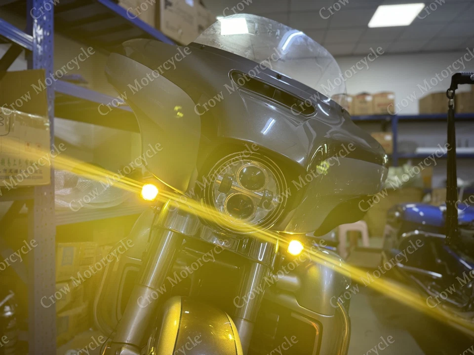 For Harley Street Glide Special FLHXS 2014-23 Black Front LED Light Turn Signals - Image 2 of 4