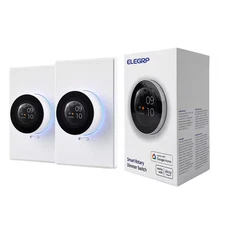 Wifi Smart White Rotary Traic Dimmer with 1.8 In.Tft Display Screen, Single Pole