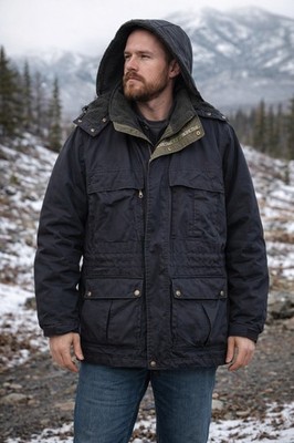 Vintage Pacific Trail Parka Jacket Woodsman All Terrain Blue Men's Large 90's