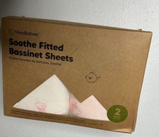Soothe Fitted Bassinet Sheets 2 Pack Pink/White