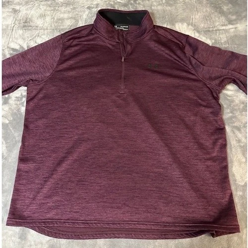 Under Armour ColdGear Borgoña Jaspeado 1/4 Cremallera Pullover Camisa Chaqueta 4XL Foto 2 de 4