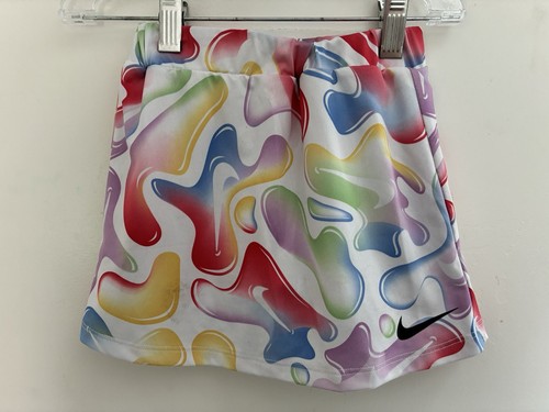 NIke Toddler Girls Colorful Logo Polyester Elastic Waist Pull On Skort White 3T