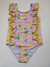 NICOLE MILLER GIRLS SWIMSUIT-SIZE 6 LEMONS  POM POMS