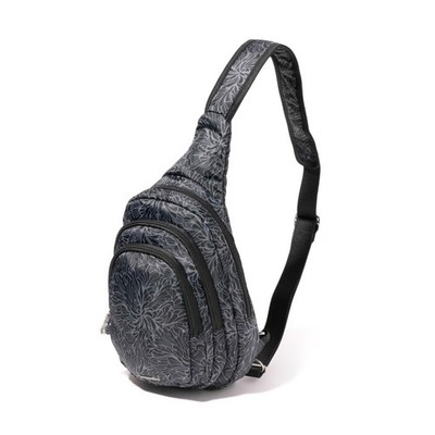 Baggallini Securtex  Anti-Theft Multi Zip Sling - One Size, Midnight Blossom