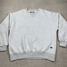 Vintage 90s Russell Athletic Stripe Single V Sweatshirt Size XL Heather