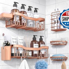 NESOMI Shower Caddy Adhesive 7-Pack Stainless Steel No-Drill Bathroom Organizer
