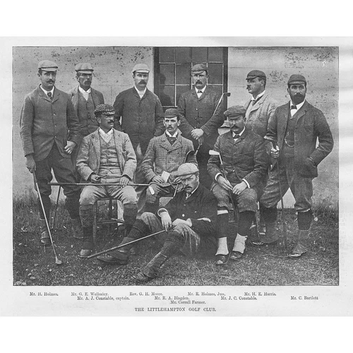 Members of the Littlehampton Golf Club - Antique Print 1893