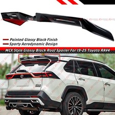For 19-25 Toyota Rav4 Mcx Style Gloss Black Rear Top Roof Spoiler Wing Extension