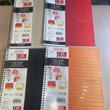 Mead Five Star 1 Subject Wide Ruled Spiral Notebook 80 Sheets 4-Pack Assorted