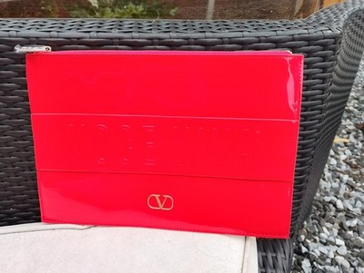 Valentino Voce Viva Clutch Tasche Rot & Gold Kosmetiktasche Beauty Pouch NEU