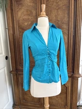 Vintage Y2k Guess Jeans Button Down Long Sleeve Sz M Whimsical Officecore Fairy