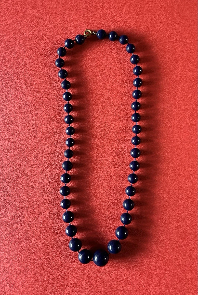 Collier Vintage Grosses Perles Rondelles En Plastique - Blanc, Occasion Bon état