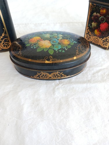 Set of 3 Beautiful Vintage Victorian-Style Floral Tins - Made In England EUC - Picture 7 of 16