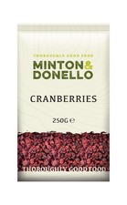 Minton & Donello Dried Soft Cranberries 6 x 250g 10.76 per kilo