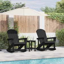 Adirondack Rocking Chairs 2 pcs Black HDPE