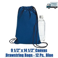 9 1/2" x 14 1/2" Canvas Drawstring Bags - 12 Pc.