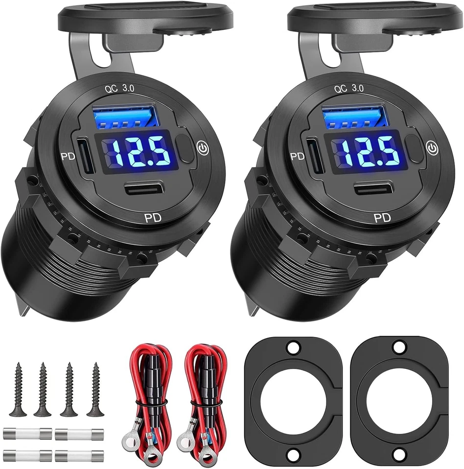 Efficient 2-Pack USB C Car Charger: 30W PD & 18W Quick Charge for All Devices - Image 3 of 4