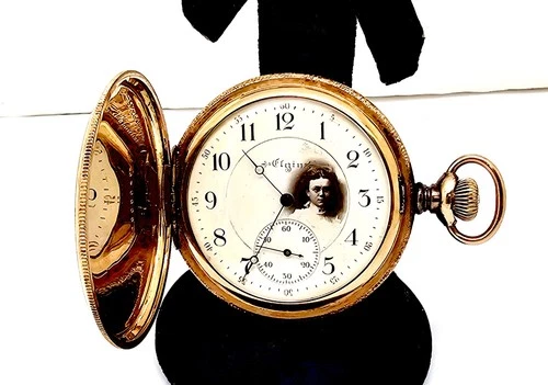 CLARENCE GREENS ANTIQUE ELGIN 155 16S GF HC RAILROAD GRADE POCKETWATCH,RUNS